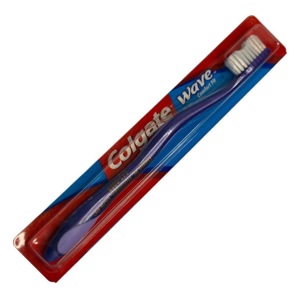Colgate Wave Toothbrush Purple Comfort Fit Soft Compact‎ New Old Stock Sealed